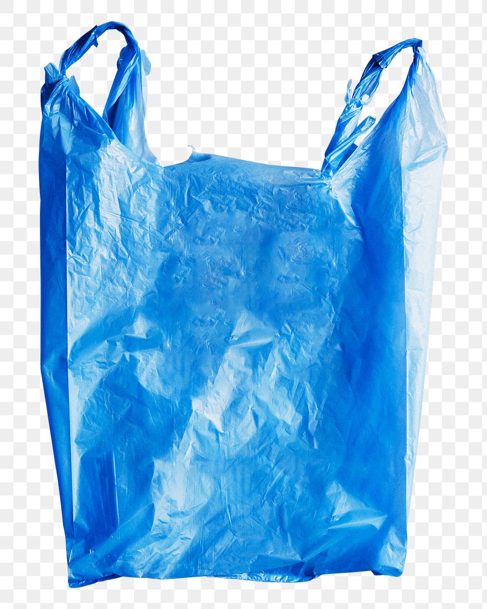 Plastic bag png sticker, blue package transparent background