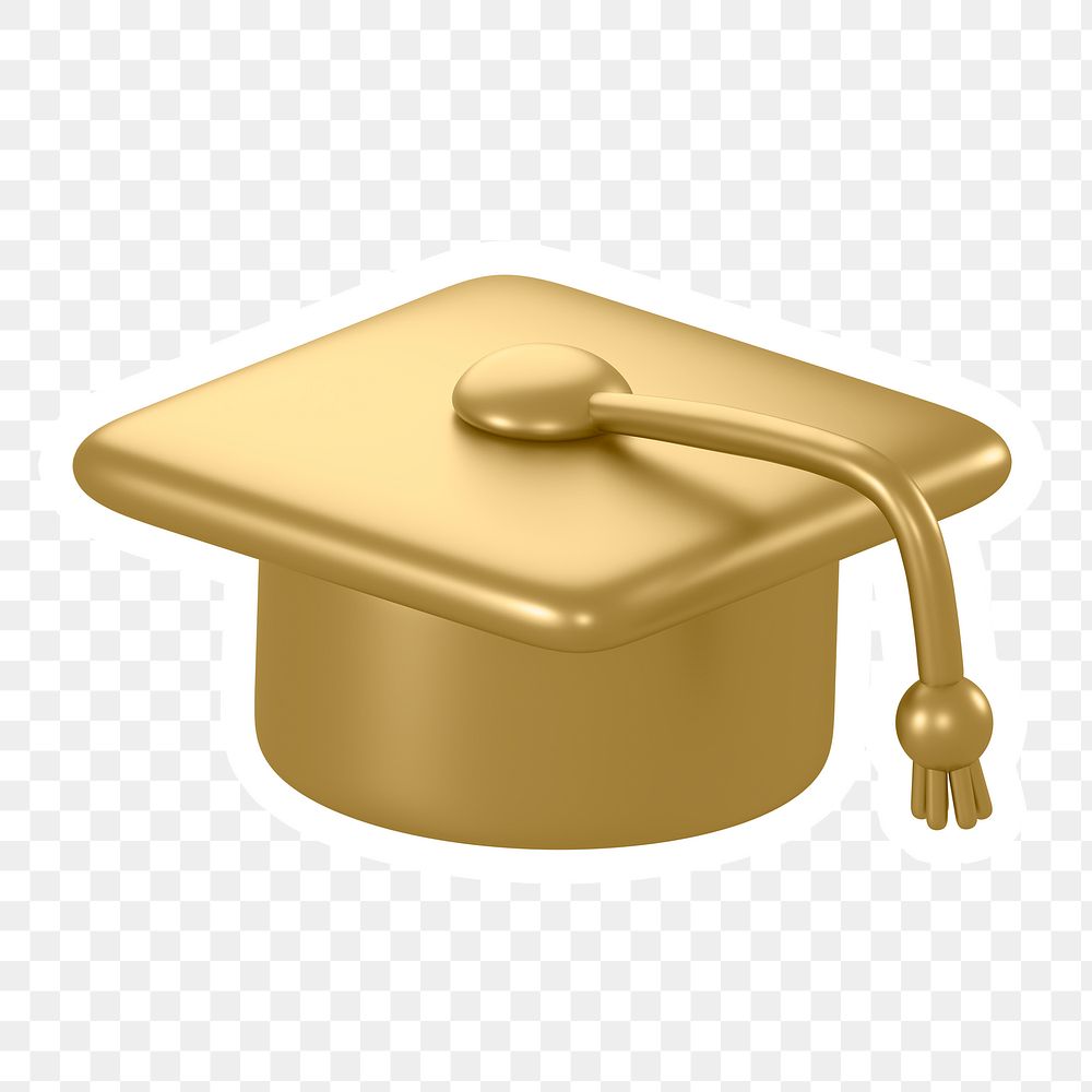 Graduation cap png icon sticker, transparent background