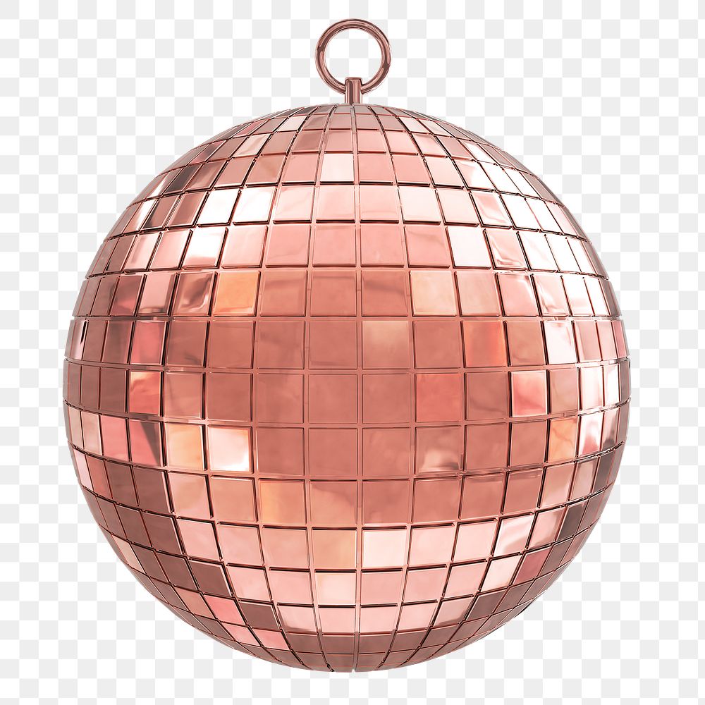 Aesthetic disco png ball, 3D festive decoration illustration on transparent background
