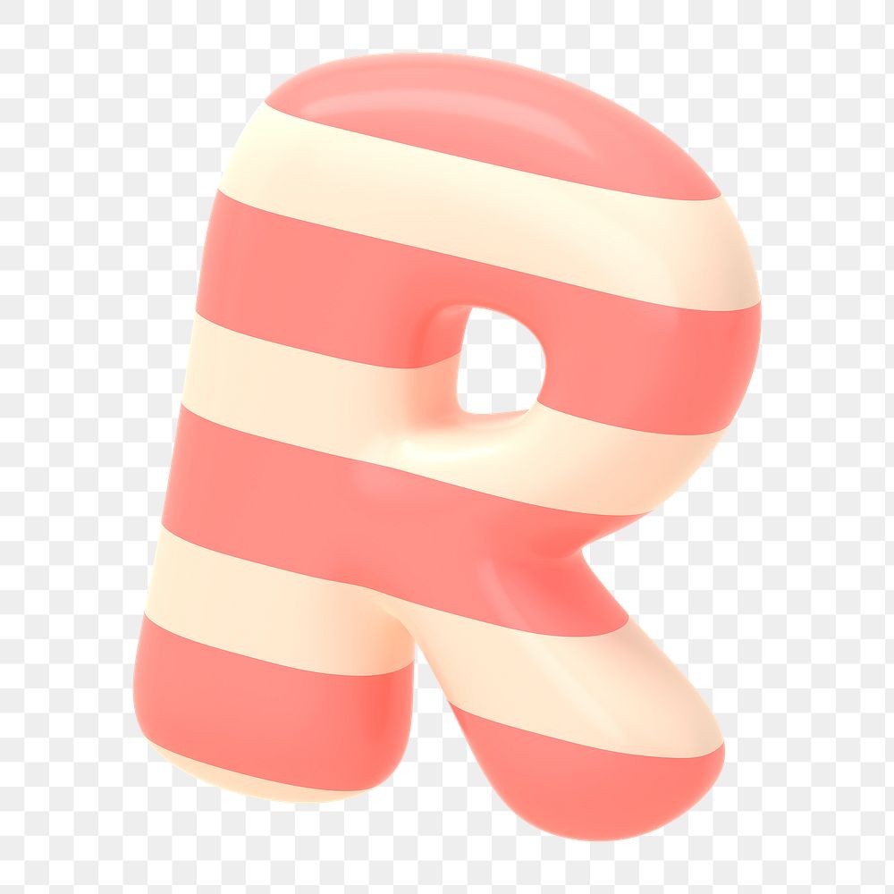Cookie png sticker, R alphabet dessert 3D cartoon transparent background