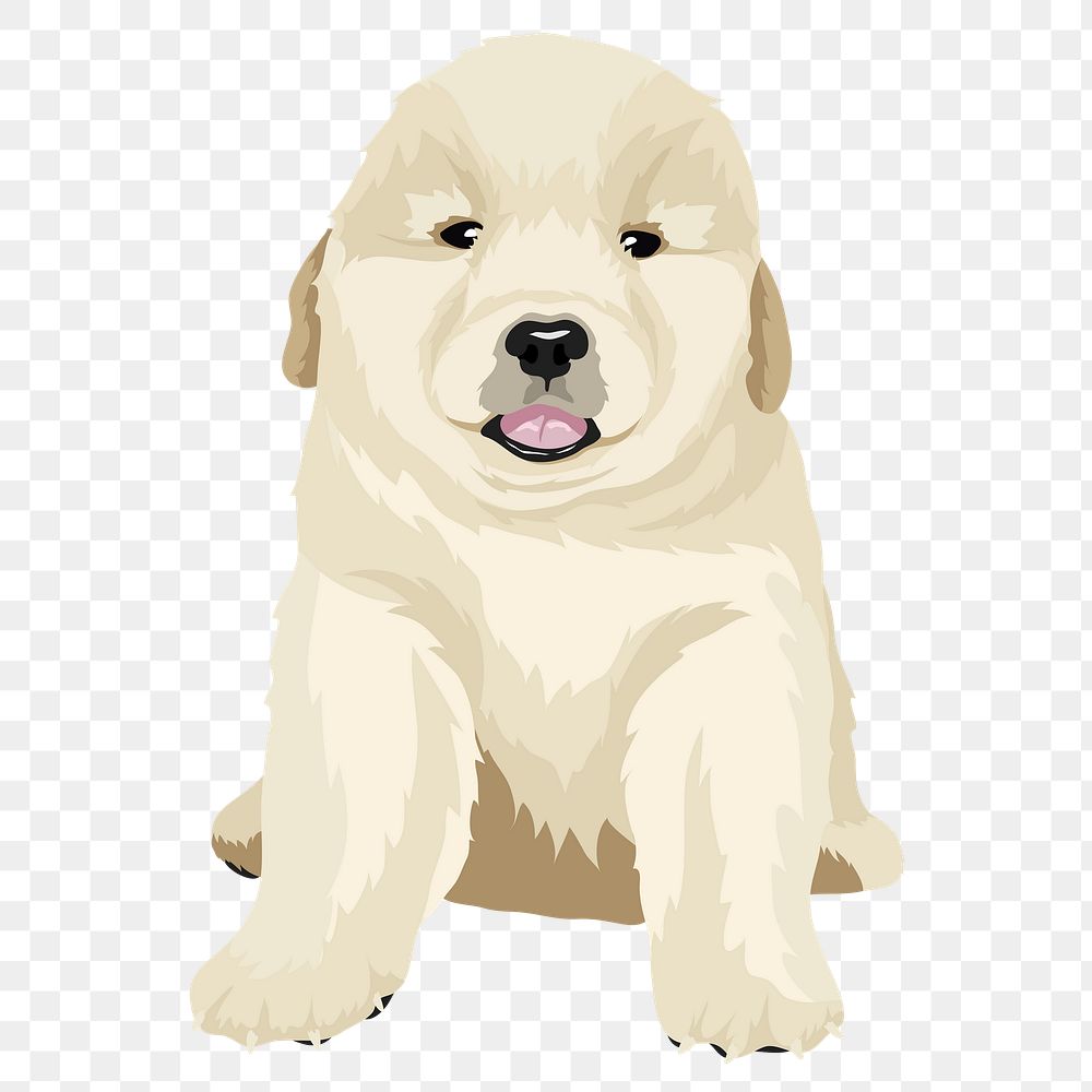 PNG puppy sticker, golden retriever | Premium PNG Illustration - rawpixel