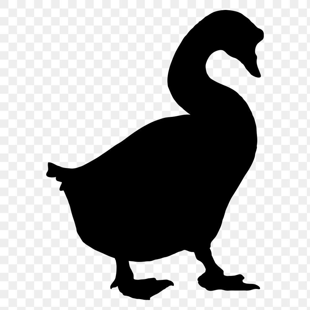 Duck png silhouette illustration sticker, transparent background