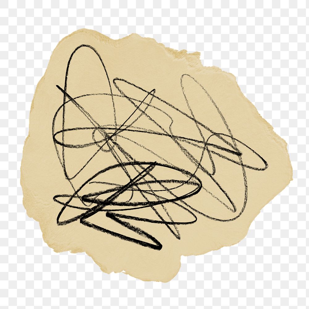 Messy scribble png sticker, transparent background