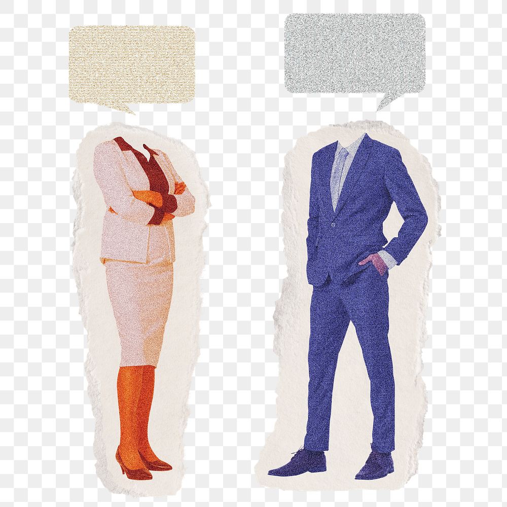 Business people speech bubble png, transparent background 