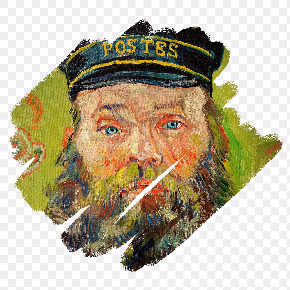 Png Postman Joseph Roulin sticker, paint stroke  remixed by rawpixel, transparent background