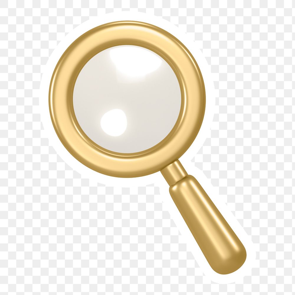 Magnifying glass png icon sticker, transparent background