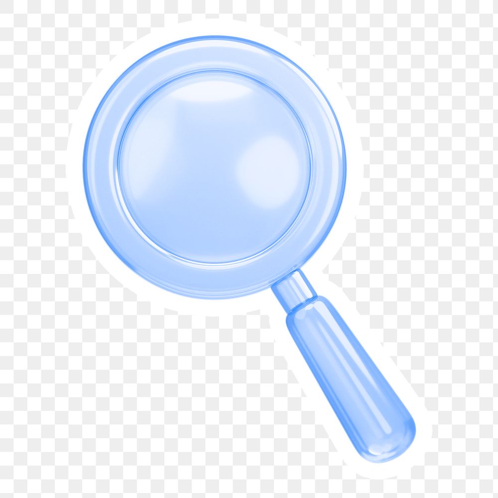 Magnifying glass png icon sticker, transparent background