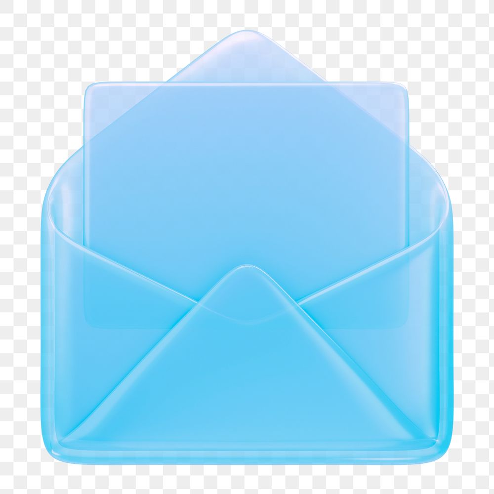 Envelope, email png icon sticker, 3D rendering, transparent background