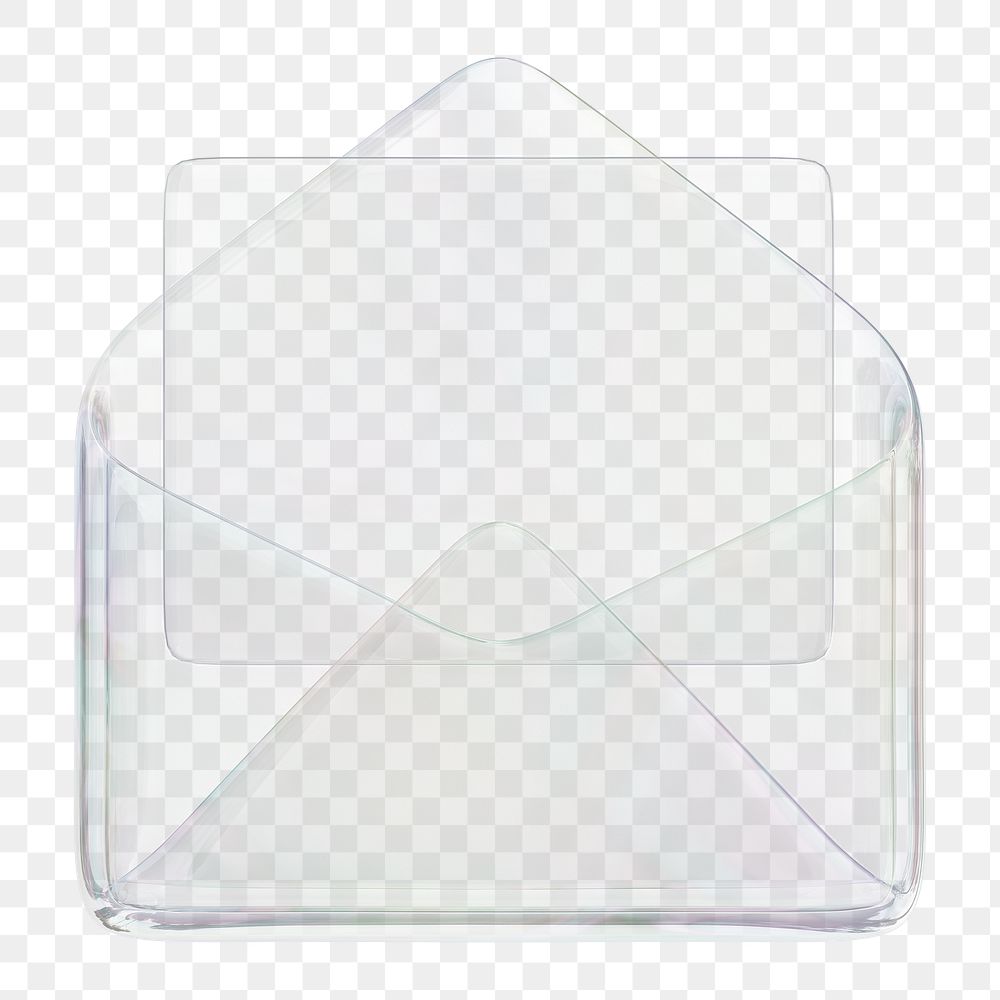 Transparent envelope png, email icon sticker, 3D rendering
