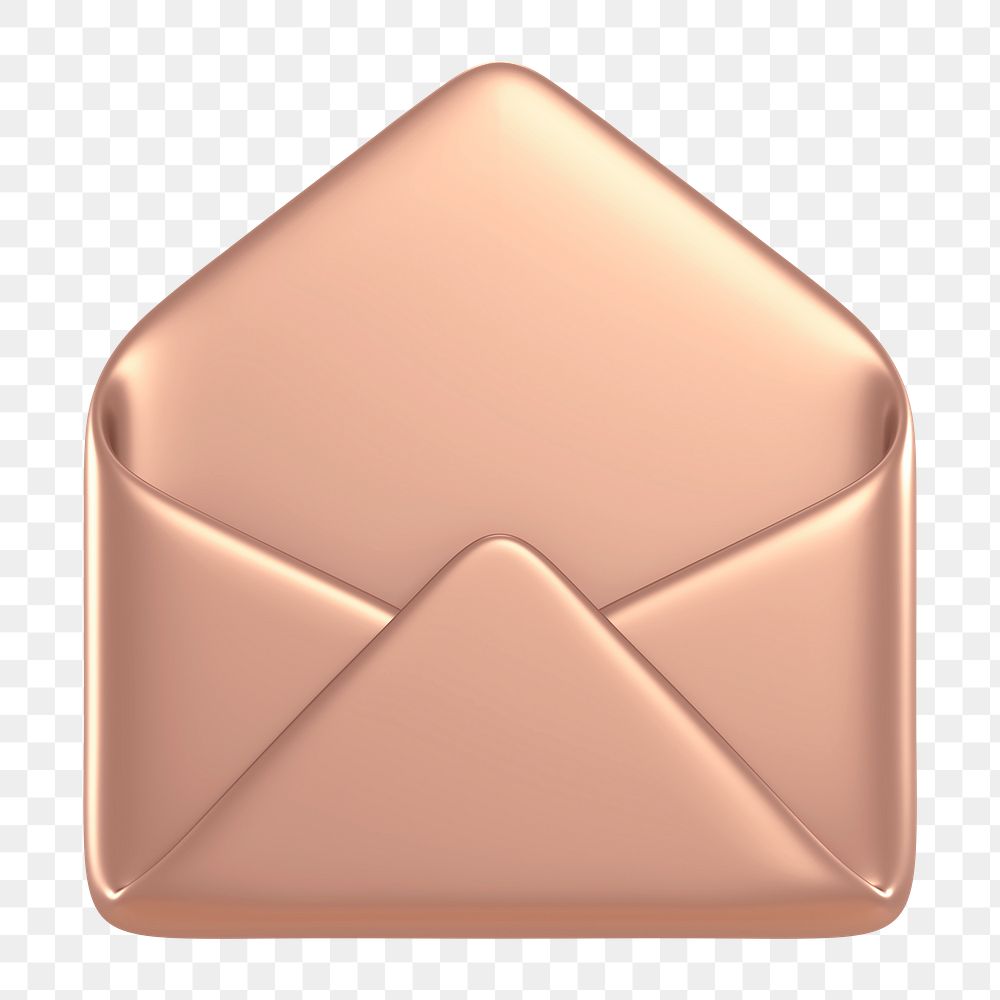 Pink envelope, email png icon sticker, 3D rendering, transparent background