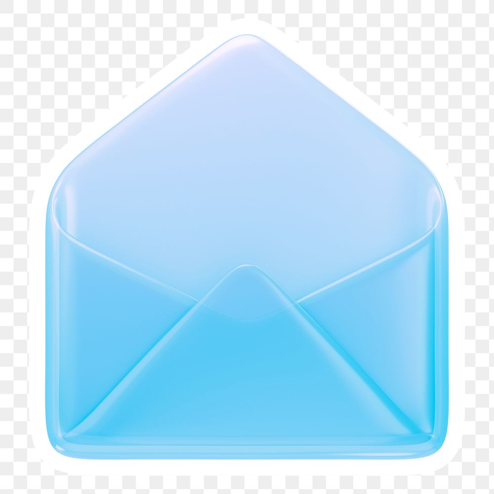 Envelope, email png, glossy icon sticker, transparent background
