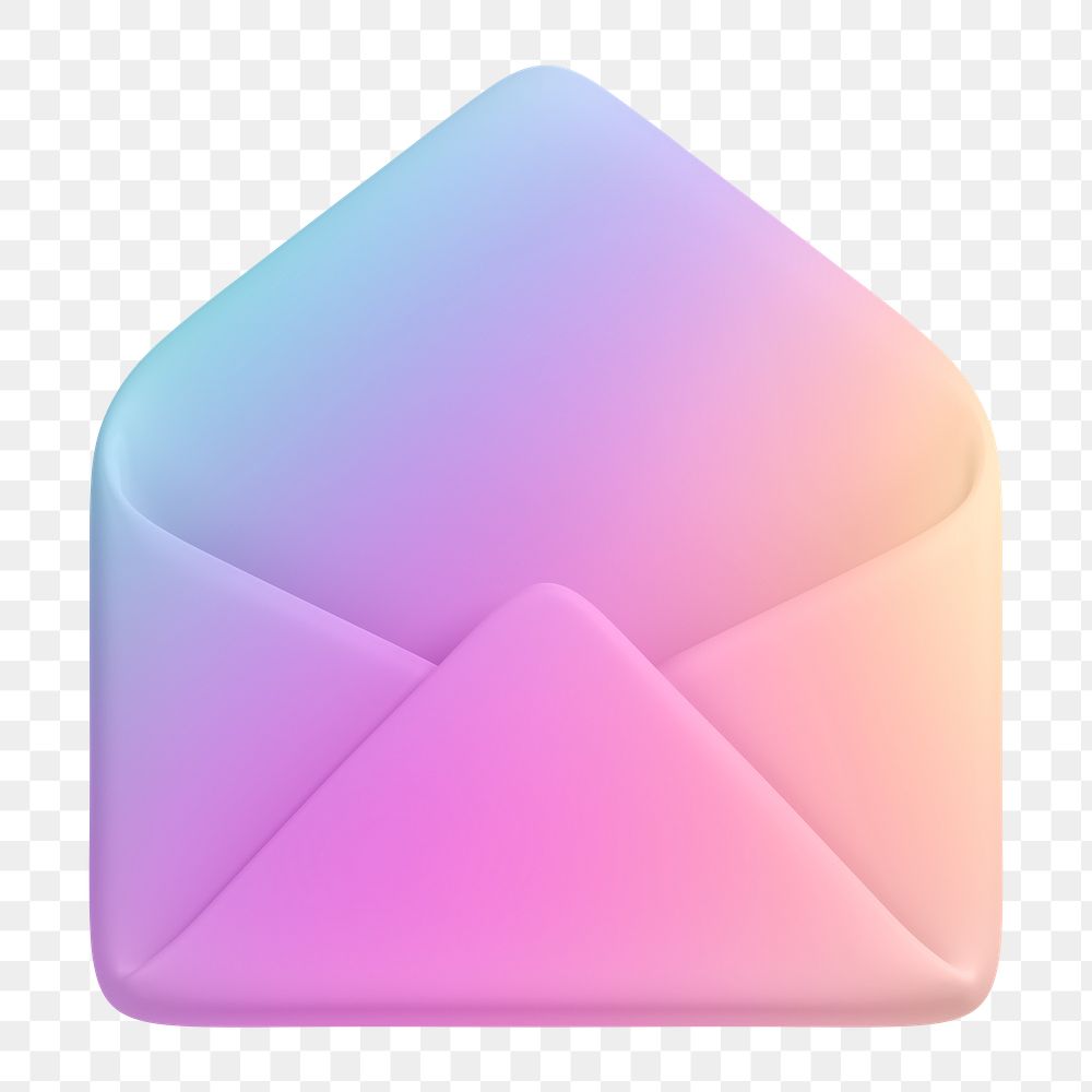 Envelope png, pink email icon sticker, 3D rendering, transparent background