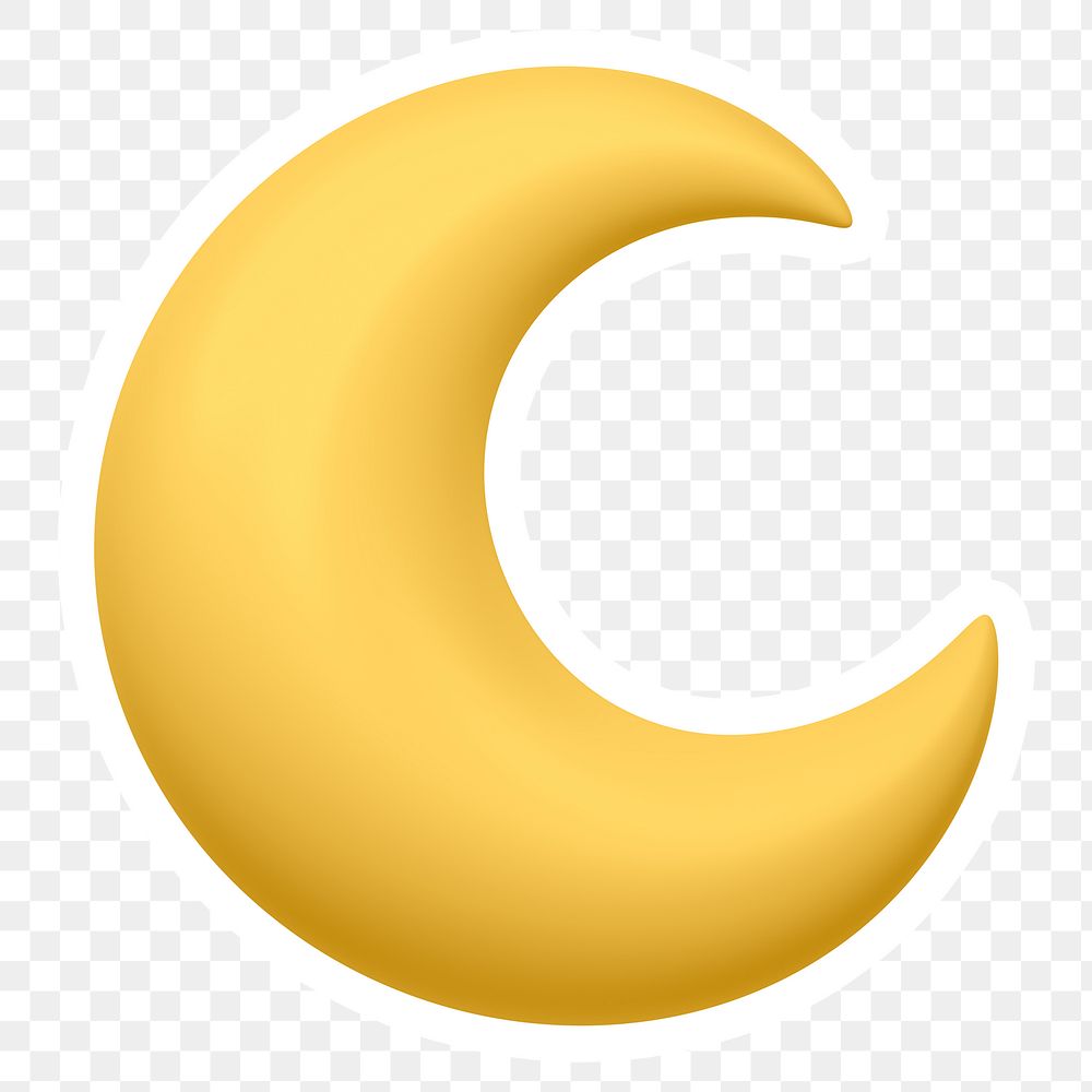 Crescent moon png icon sticker, transparent background