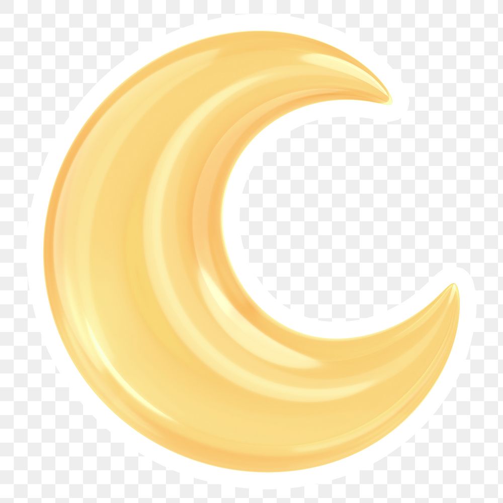 Crescent moon png icon sticker, transparent background