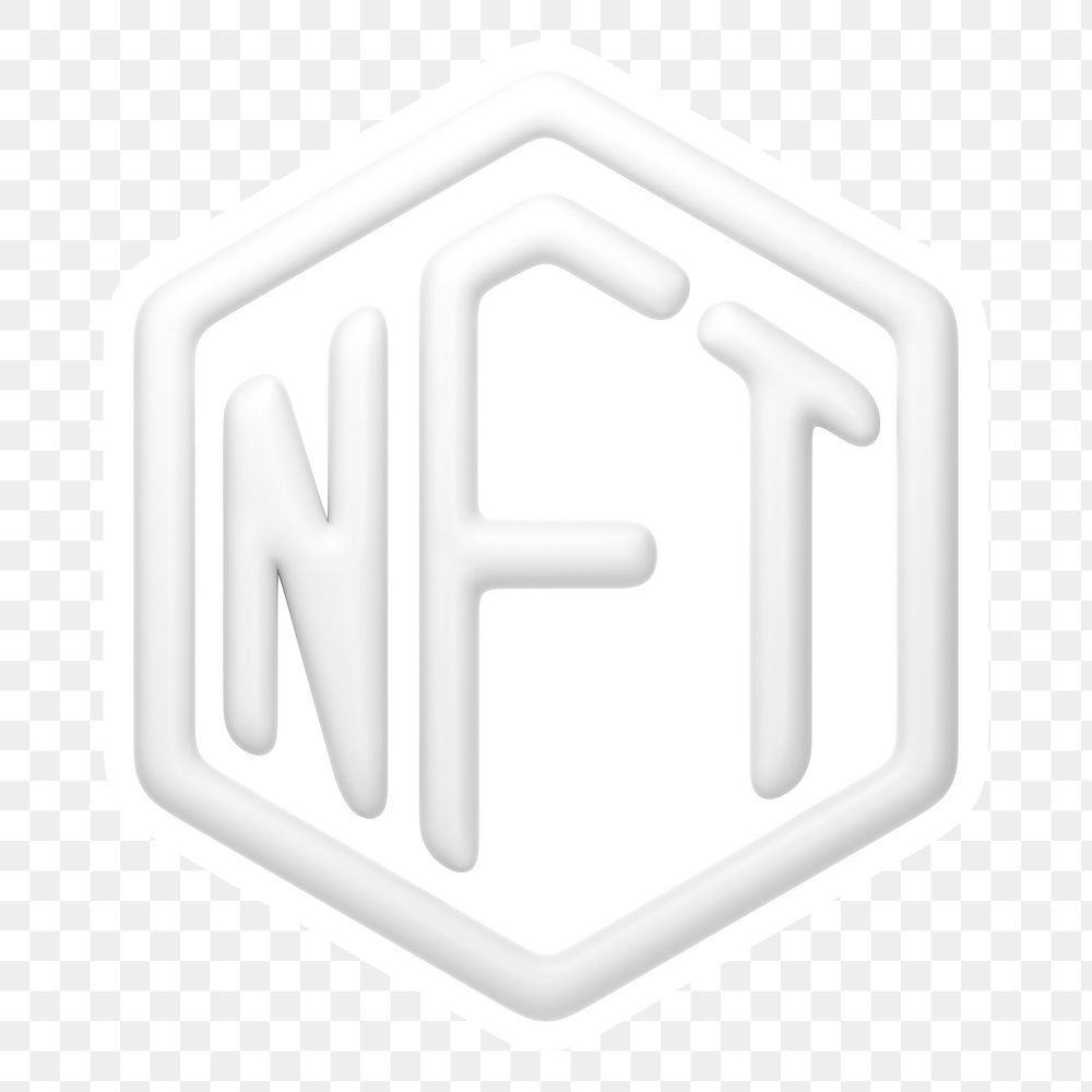 NFT blockchain png icon sticker, transparent background