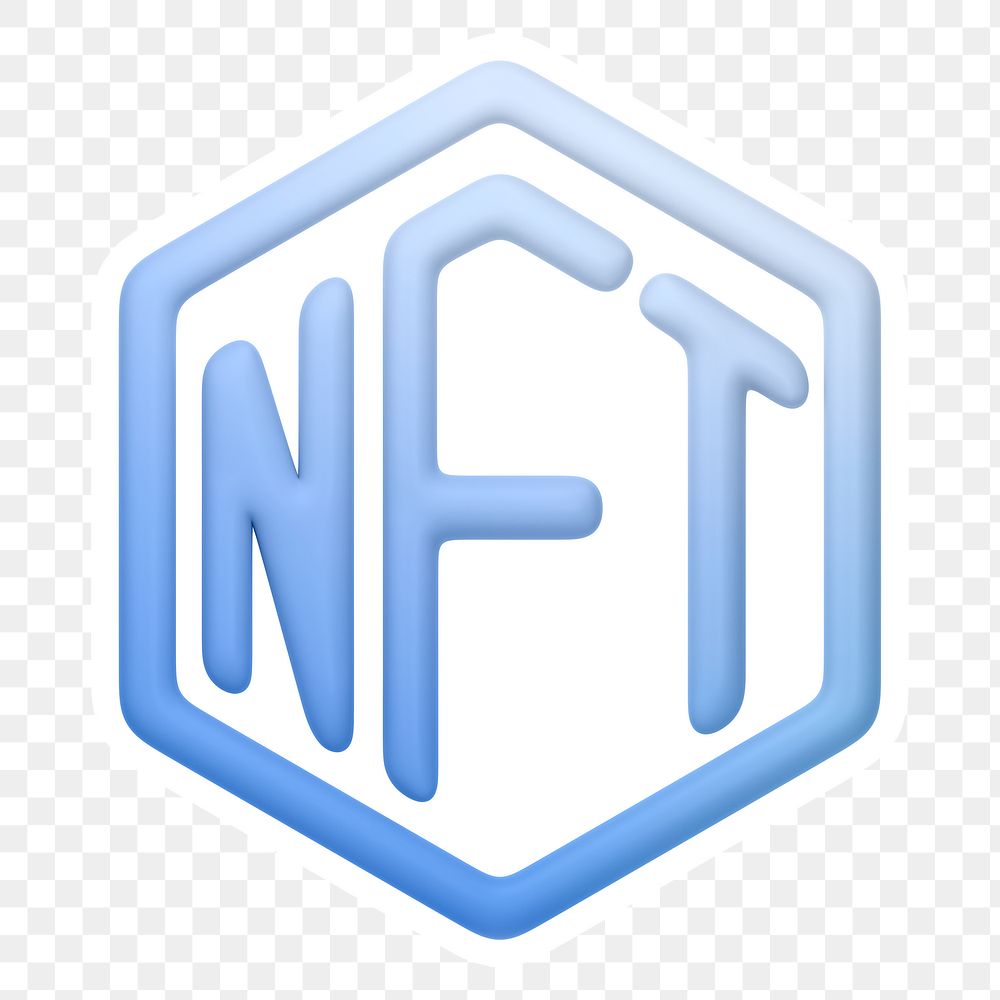 NFT blockchain png icon sticker, transparent background