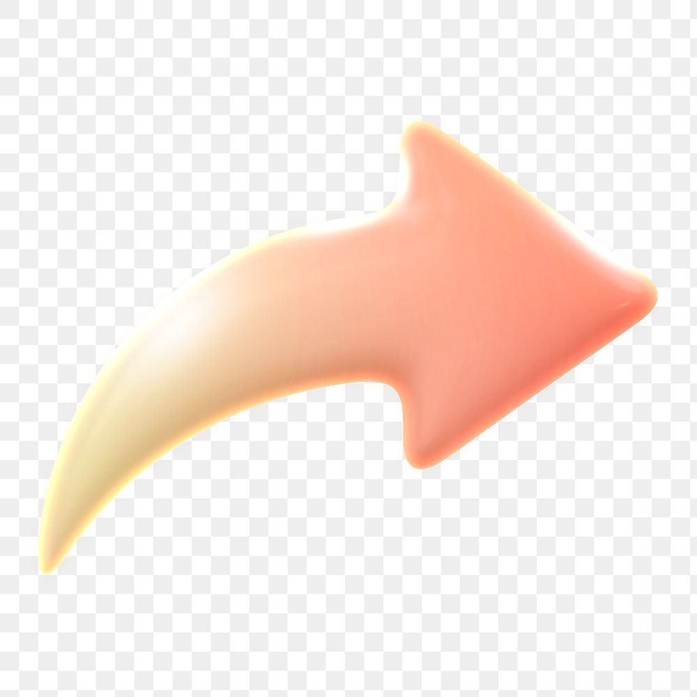 Arrow png icon sticker, 3D rendering, transparent background