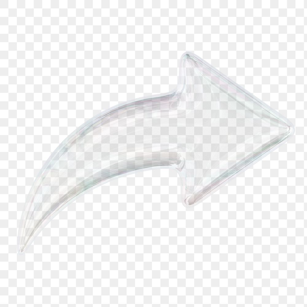 Transparent arrow png icon sticker, 3D rendering