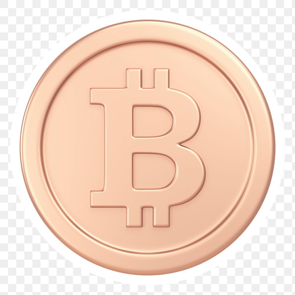Bitcoin, cryptocurrency png icon sticker, transparent background