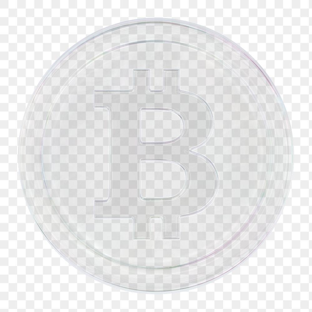 Transparent bitcoin, cryptocurrency png icon sticker, 3D rendering