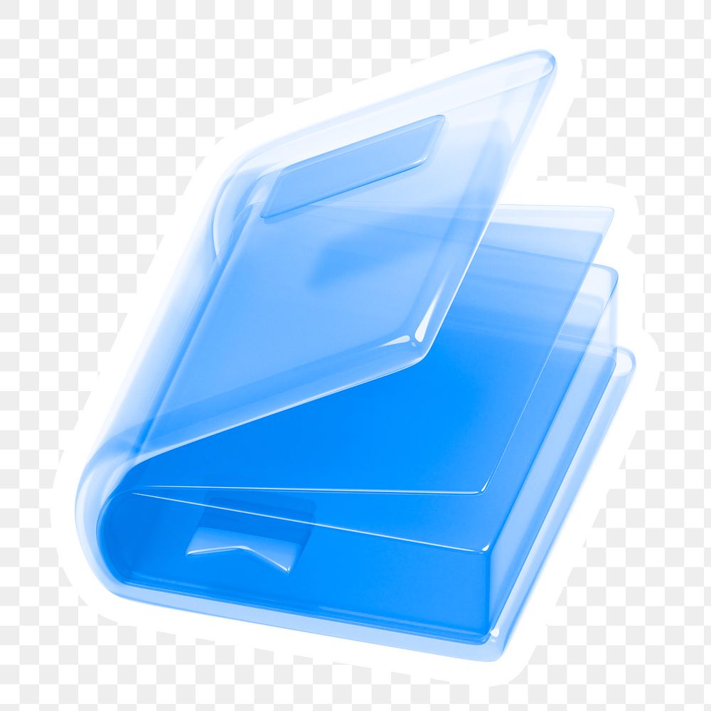 Blue book, education png icon sticker, transparent background