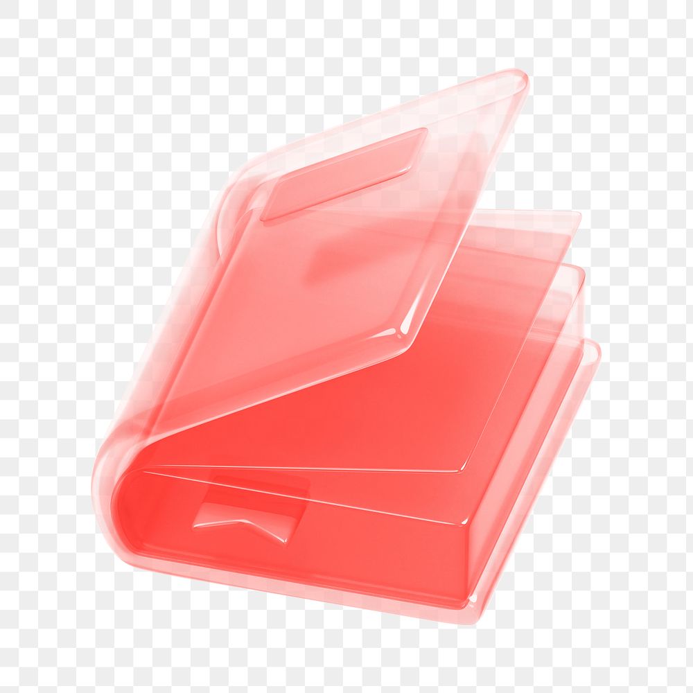 Red book, education png icon sticker, 3D rendering, transparent background