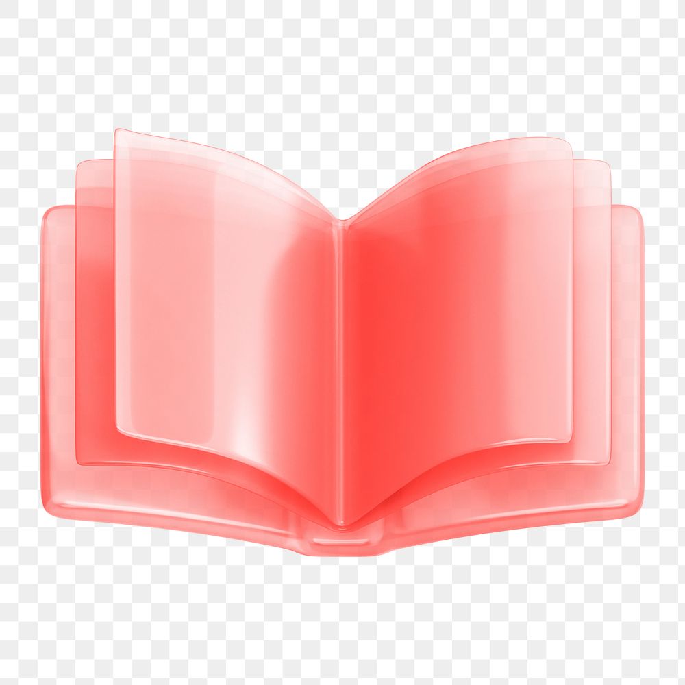 Book, education png icon sticker, 3D rendering, transparent background