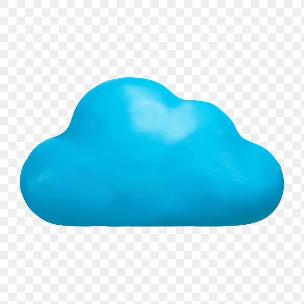 Cloud storage png icon sticker, 3D rendering, transparent background