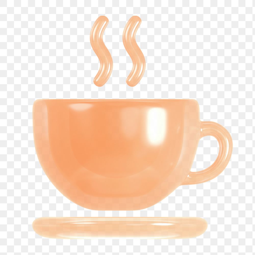 Coffee, cafe png icon sticker, 3D rendering, transparent background