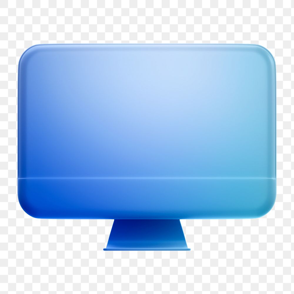 Computer screen png icon sticker, 3D rendering, transparent background