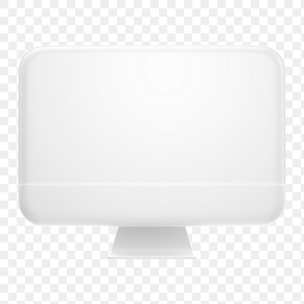 Computer screen png icon sticker, 3D rendering, transparent background