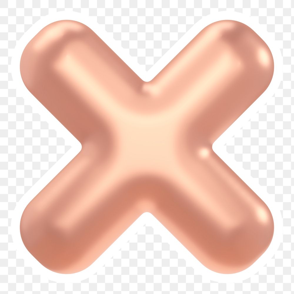 X mark png icon sticker, transparent background
