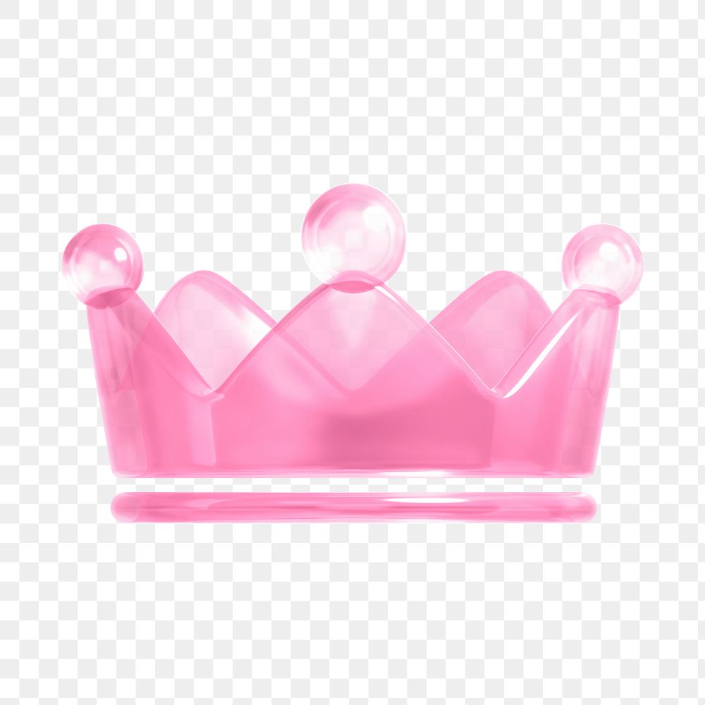 Crown ranking png icon sticker, 3D rendering, transparent background