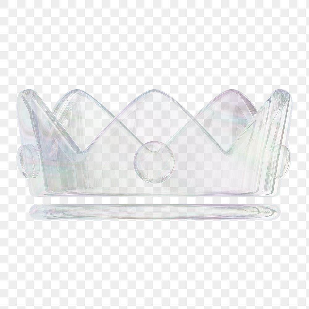 Transparent crown ranking png icon sticker, 3D rendering