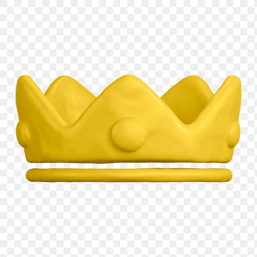 Crown ranking png icon sticker, 3D rendering, transparent background