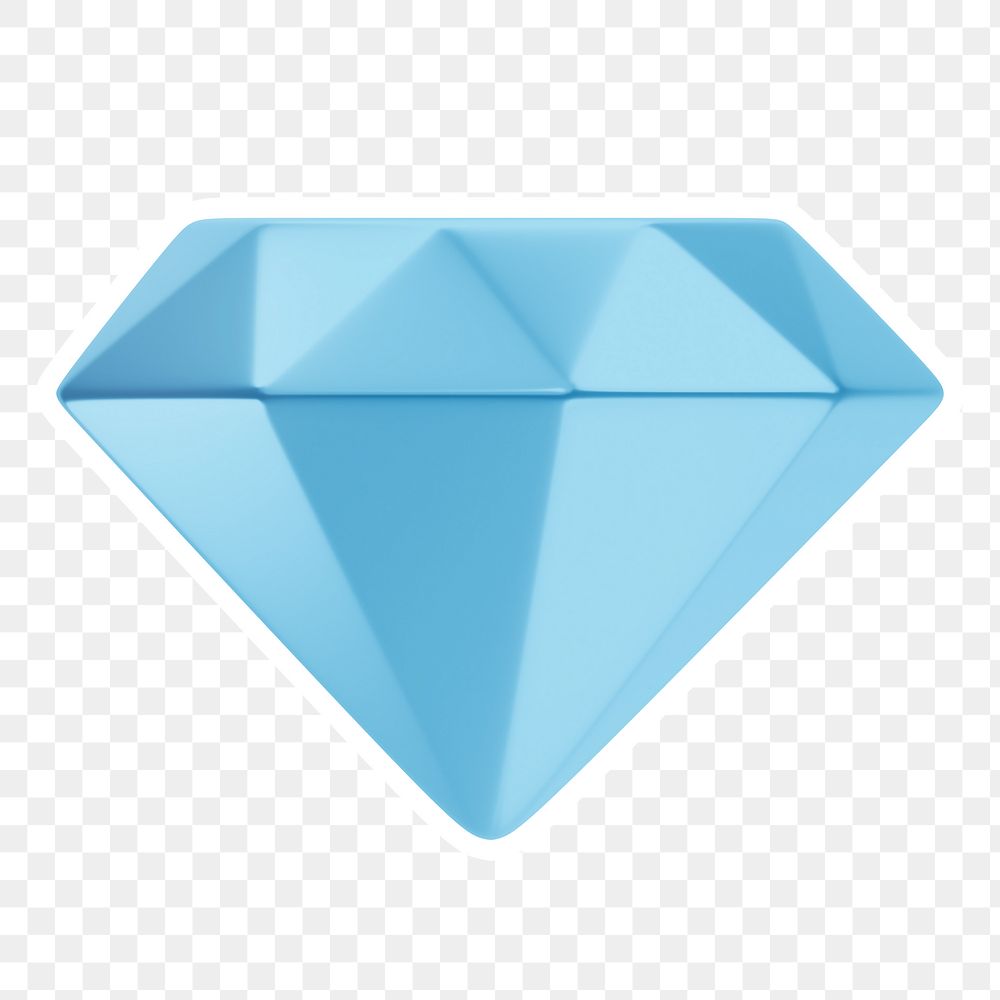 Diamond png icon sticker, transparent background