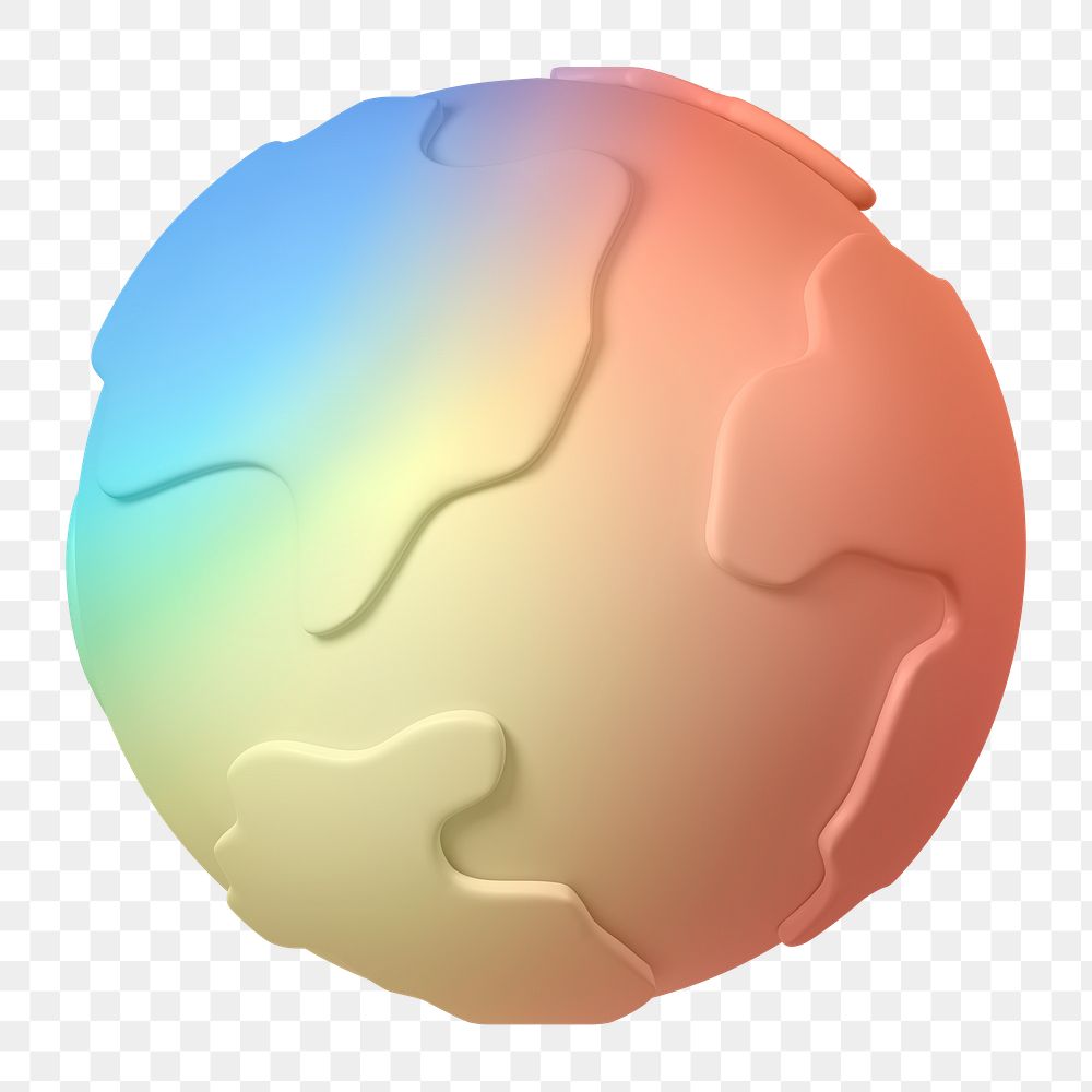 Globe, environment png icon sticker, 3D rendering, transparent background