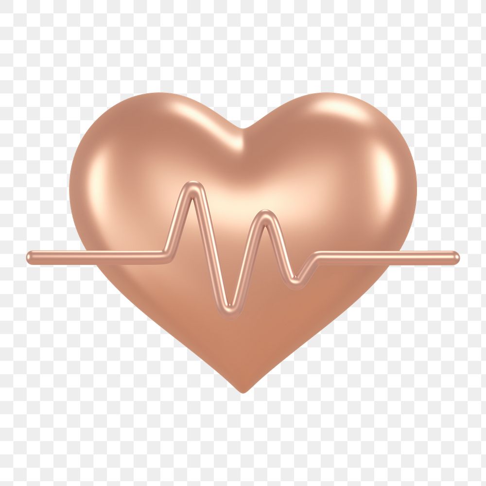 Heart, health png icon sticker, 3D rendering, transparent background