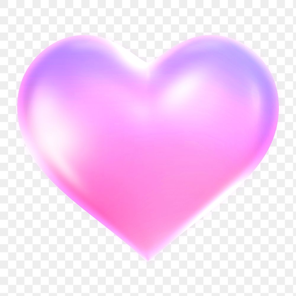 Pink heart, health png icon sticker, 3D rendering, transparent background