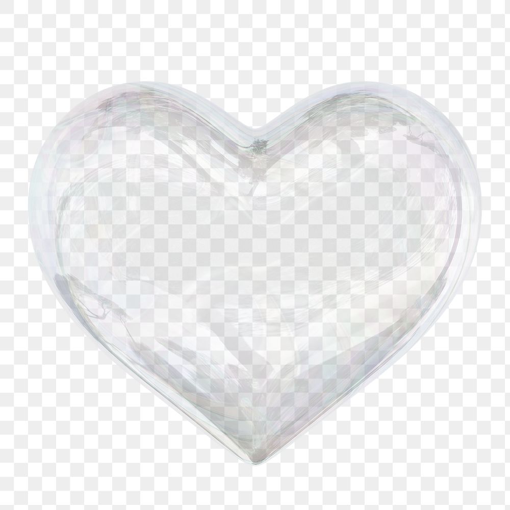 Transparent heart png, love icon sticker, 3D rendering