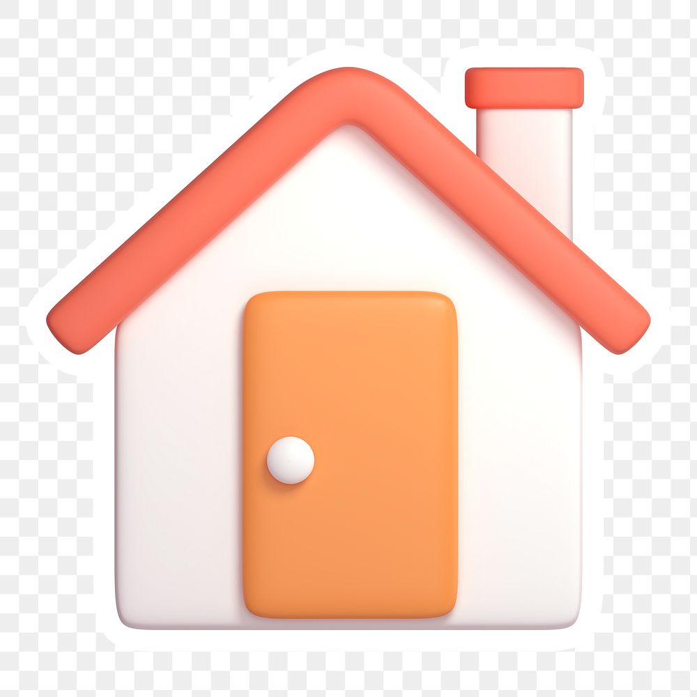 House, home png icon sticker, transparent background