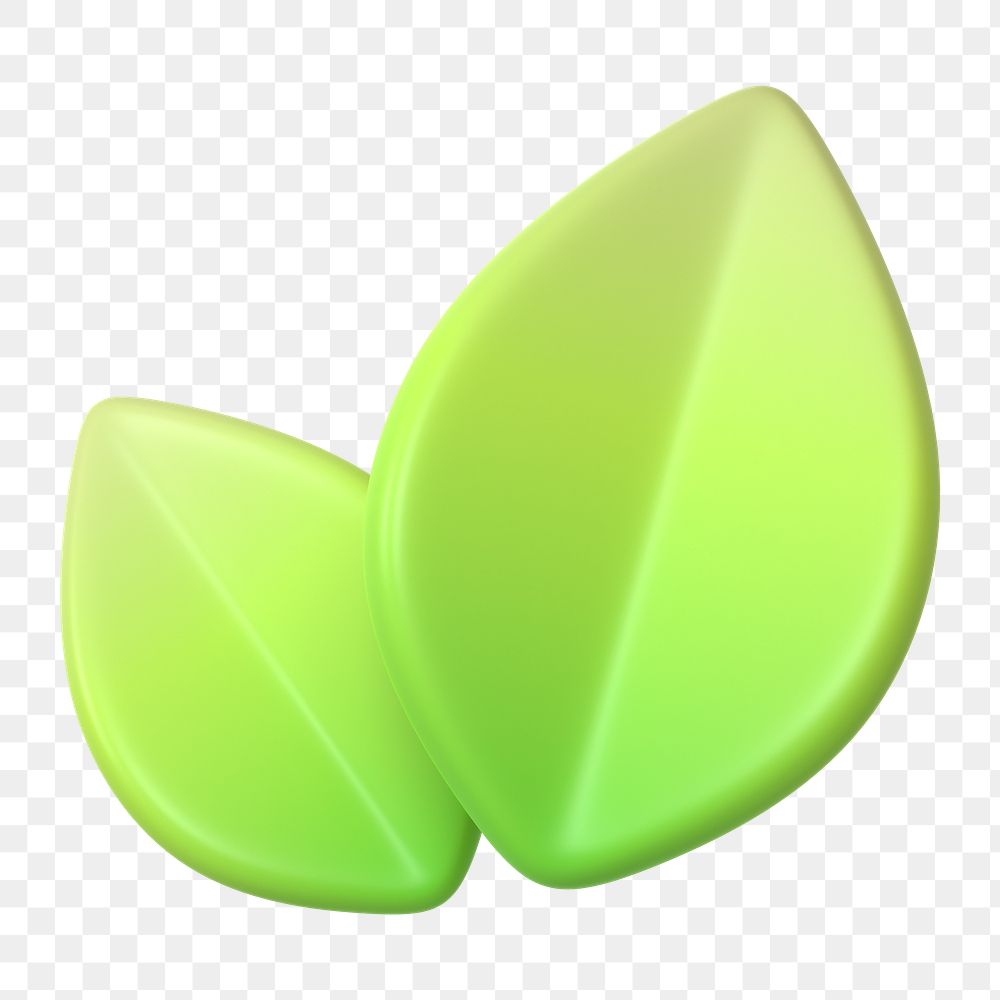 Leaf, environment png icon sticker, 3D rendering, transparent background