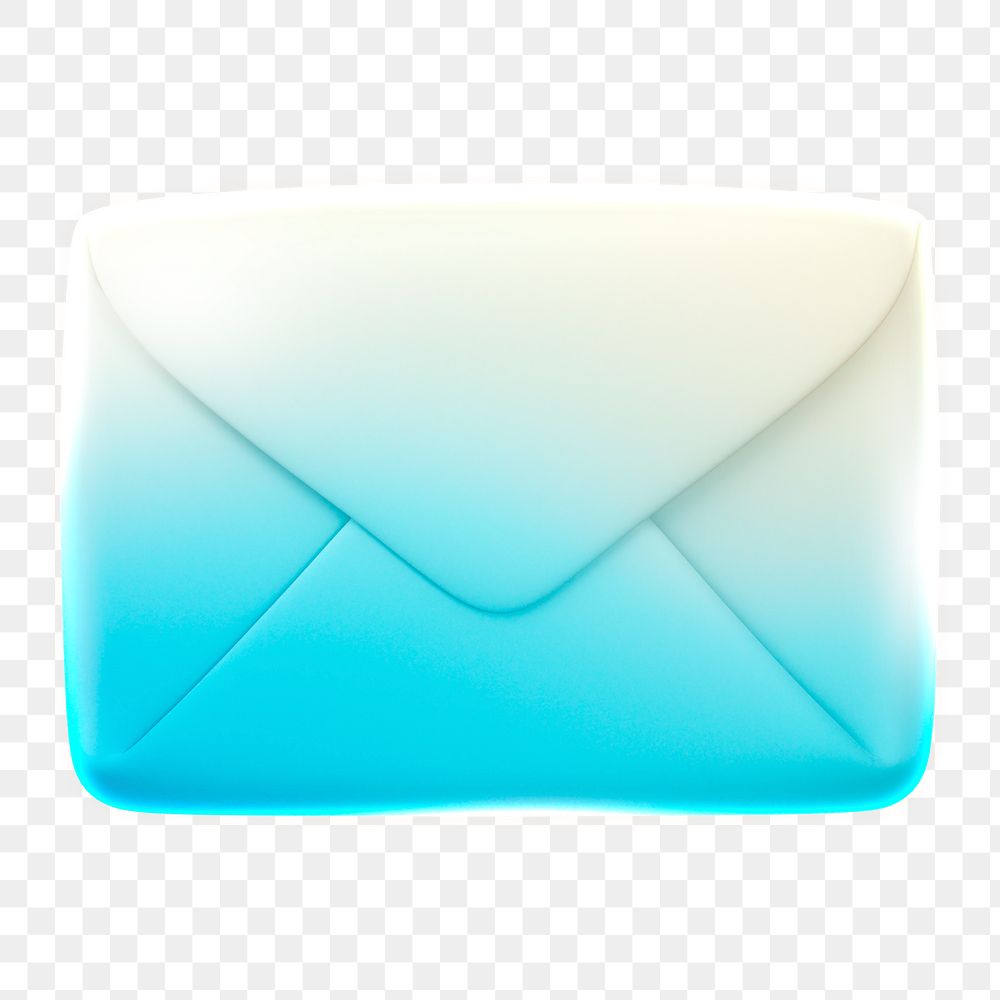 Envelope, email png icon sticker, 3D rendering, transparent background