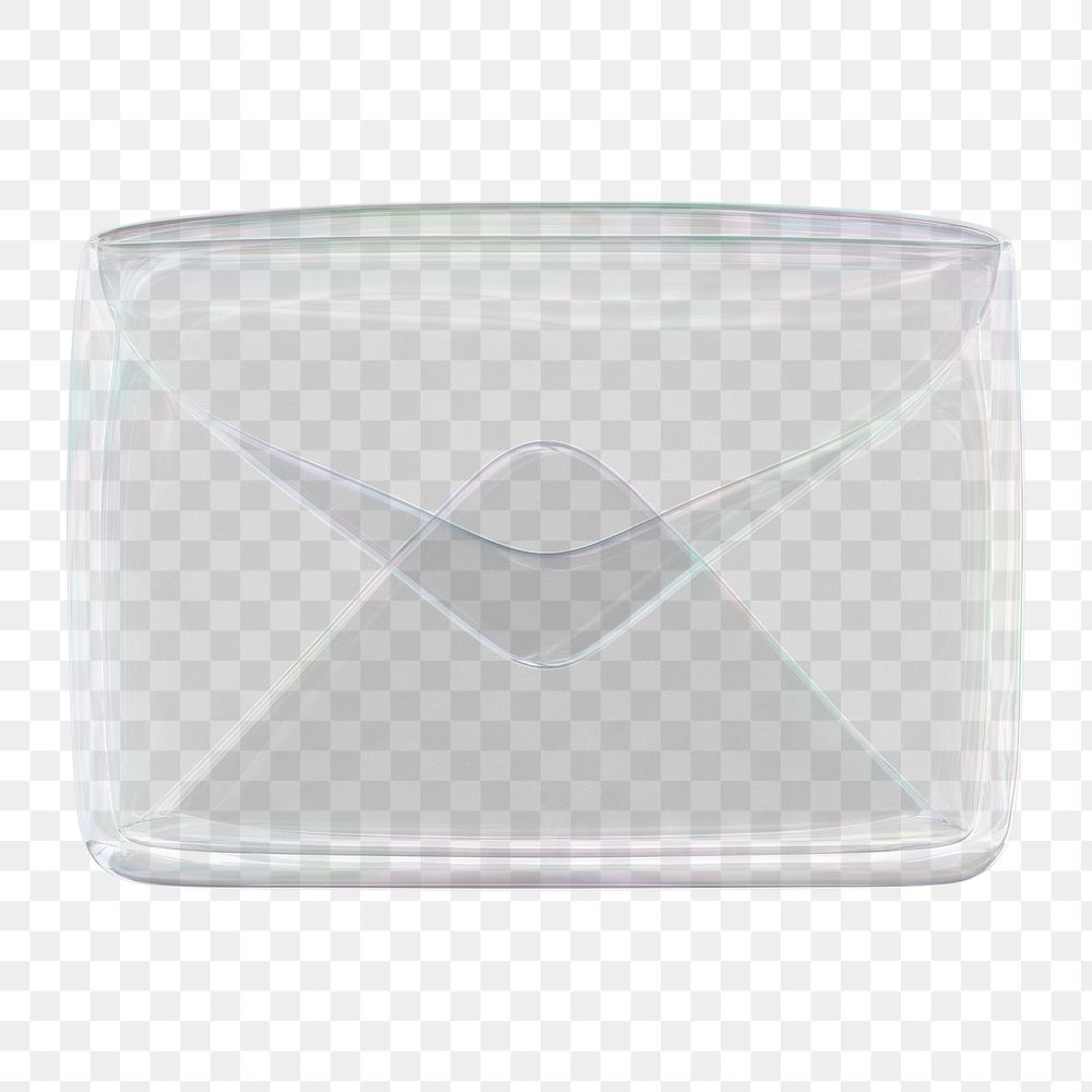 Transparent envelope png, email icon sticker, 3D rendering