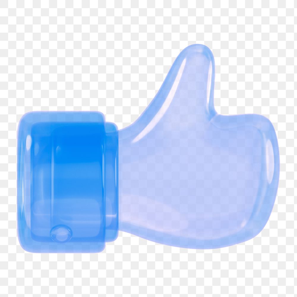 Transparent thumbs up png icon sticker, 3D rendering