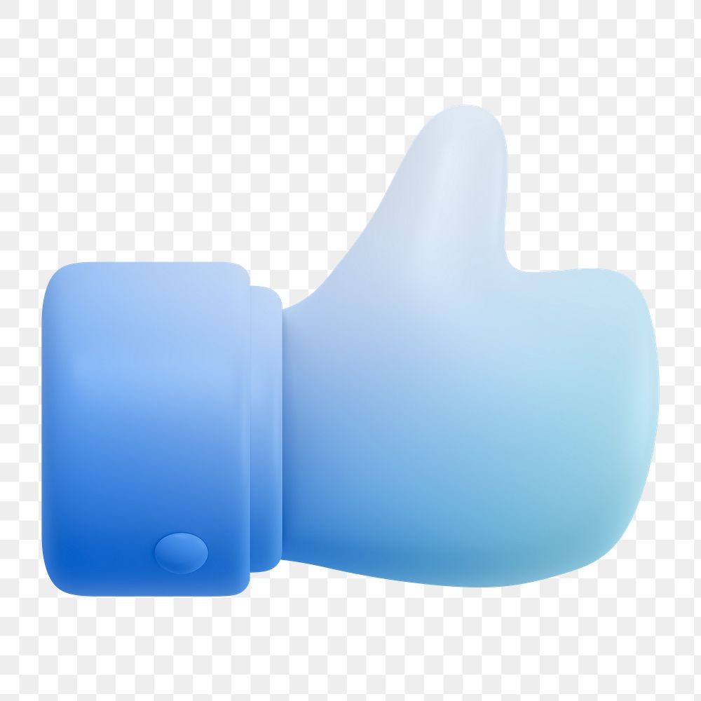 Thumbs up png icon sticker, 3D rendering, transparent background