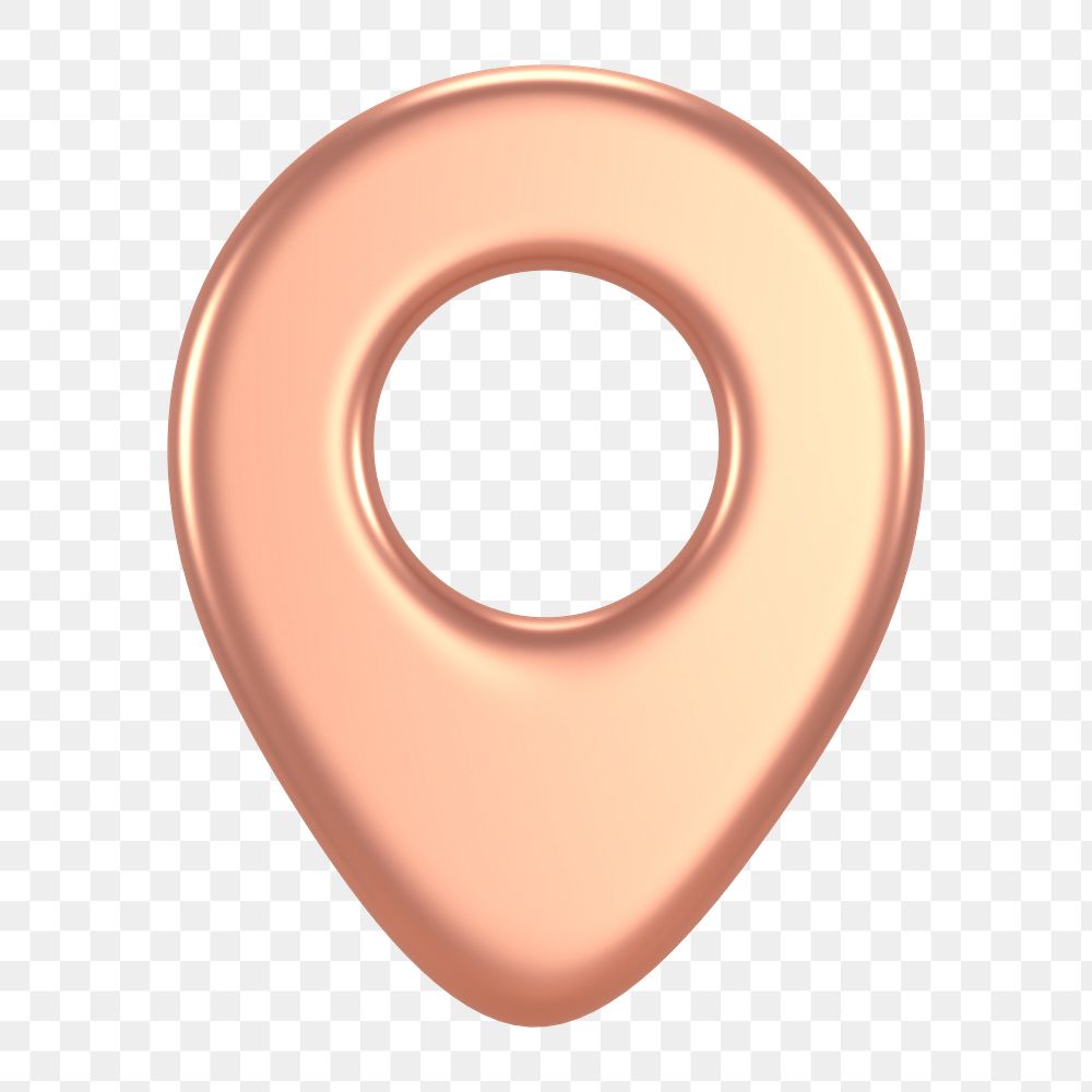 Location pin png icon sticker, 3D rendering, transparent background