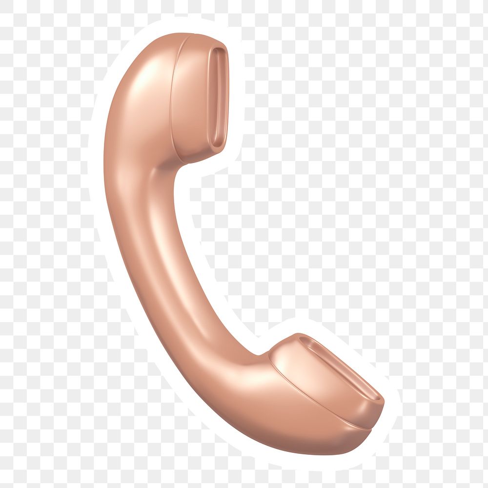Telephone png, pink contact icon sticker, transparent background