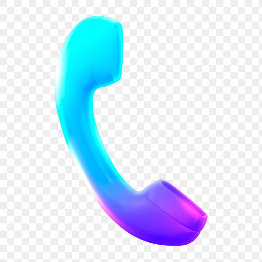 Telephone, contact png icon sticker, 3D rendering, transparent background