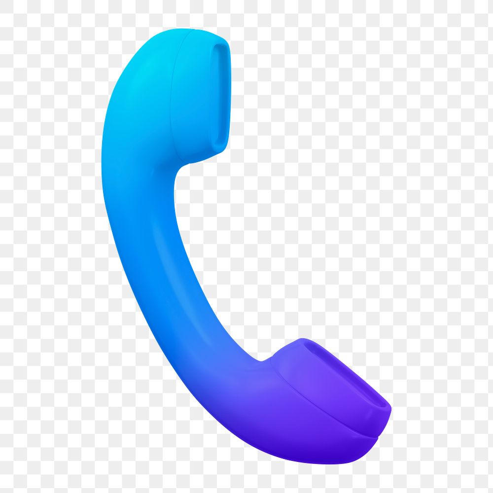 Telephone, contact png icon sticker, 3D rendering, transparent background